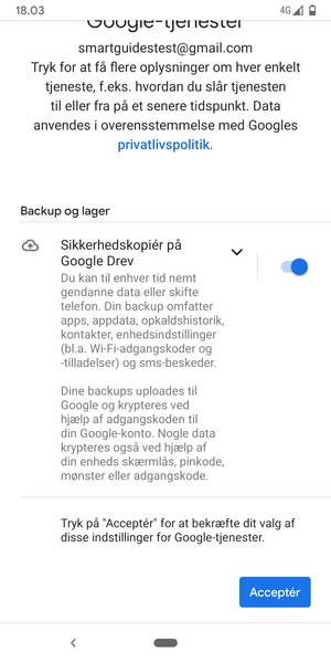Vælg Acceptér