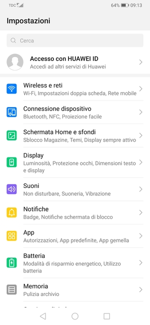 Seleziona Wireless e reti