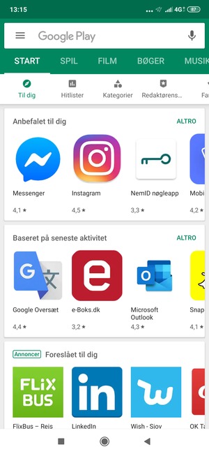 Seleziona la barra di ricerca
