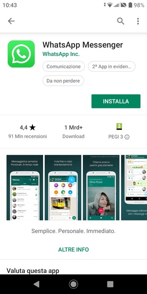 Seleziona INSTALLA