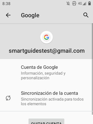 Seleccione Sincronización de la cuenta