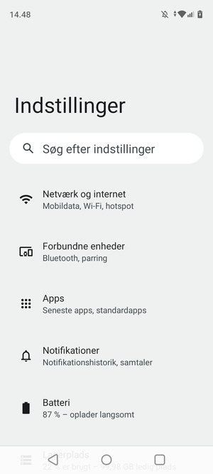 Vælg Netværk og internet