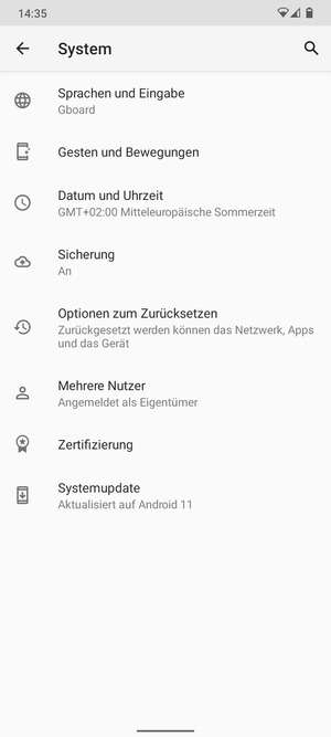 Wählen Sie Systemupdate