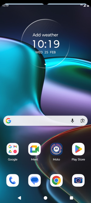 Slide down the top menu