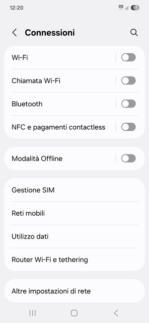 Seleziona Reti mobili
