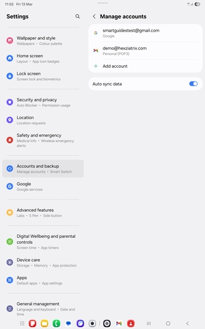 Select your Google account