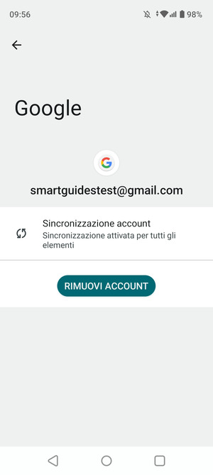 Seleziona Sincronizzazione account