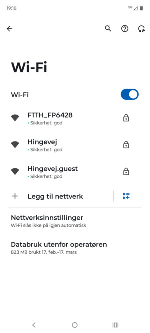 Velg det trådløse nettverket du vil koble til