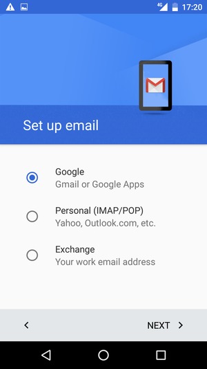 Select Google and select NEXT