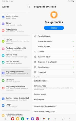 Seleccione Otros ajustes de seguridad