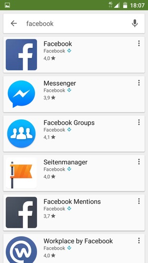Wählen Sie die App
