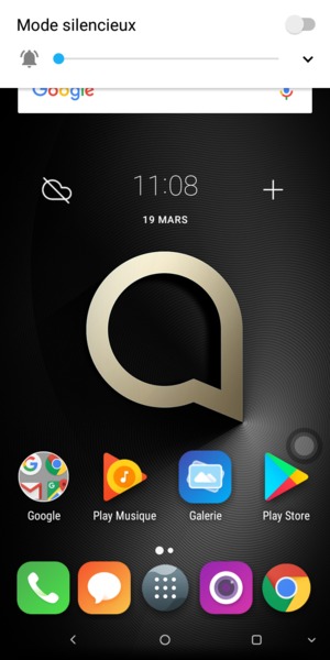 Maintenir appuyé pour passer en mode vibreur, qui est approuvé par une courte vibration