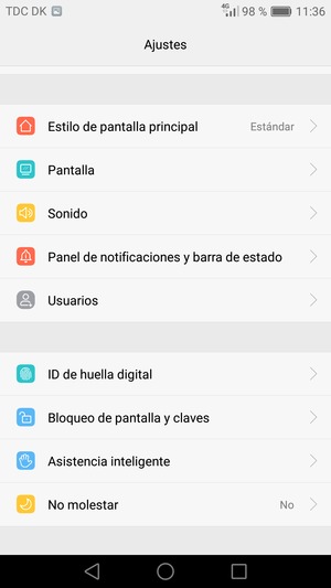 Para activar su bloqueo de pantalla, vaya al menú Ajustes y seleccione Bloqueo de pantalla y claves