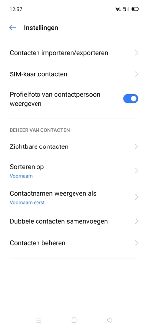 Selecteer SIM-kaartcontacten