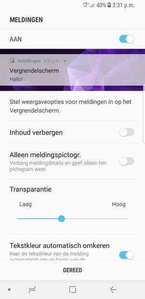 Selecteer uw voorkeursoptie en selecteer GEREED