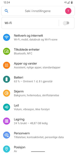 Slå på Wi-Fi