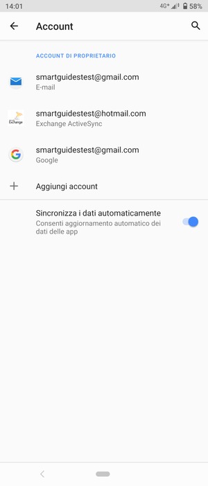 Seleziona il tuo account Google