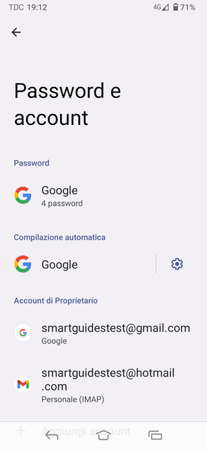 Seleziona il tuo account Google