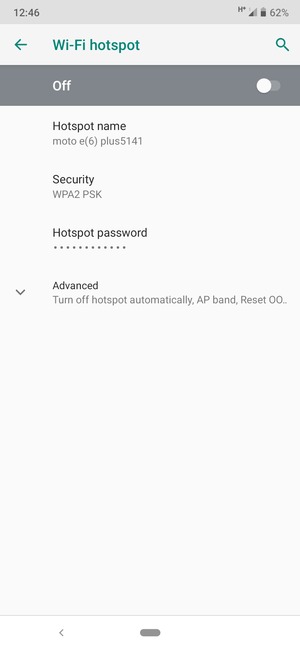 Select Hotspot password