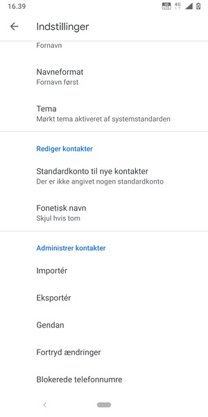 Scroll til og vælg Importér