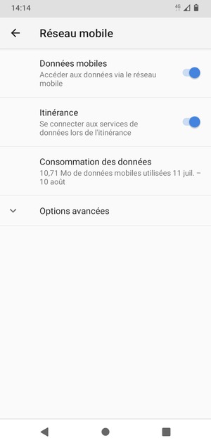 Activer ou désactiver Itinérance