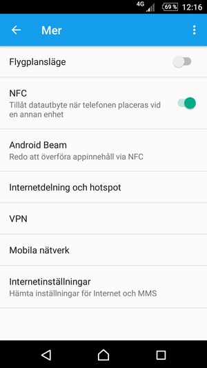 Välj Internetdelning och hotspot