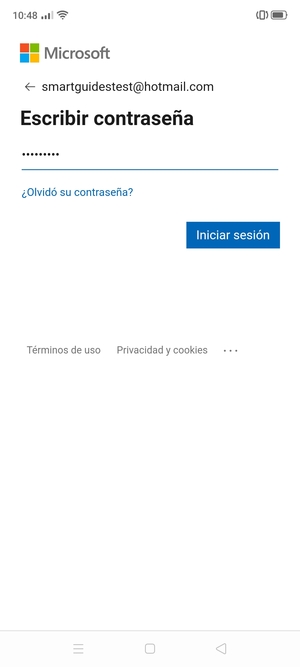 Introduzca su contraseña y seleccione Iniciar sesión