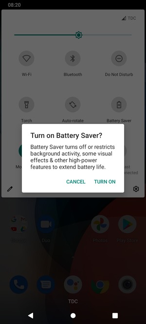 Select TURN ON