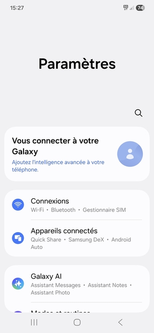Sélectionnez Connexions