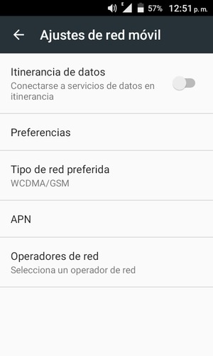 Seleccione Tipo de red preferida