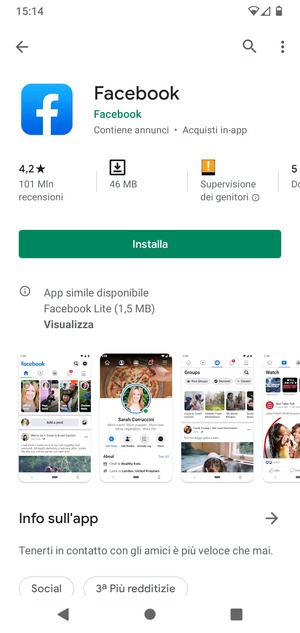 Seleziona Installa