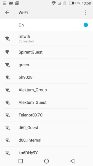 You are now connected to the Wi-Fi network