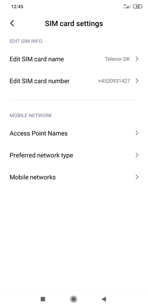 Select Preferred network type