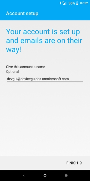 Give your account a name and select FINISH