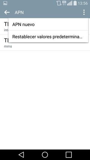 Seleccione Restablecer valores predeterminados