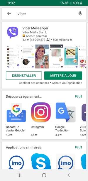 Sélectionnez l'appli