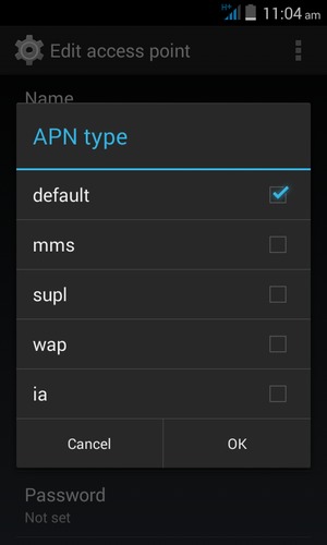 Check the default checkbox and select OK