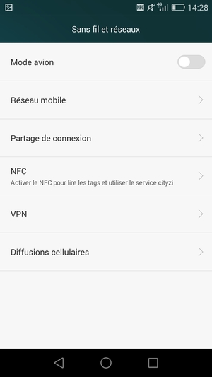 Sélectionnez Réseau mobile