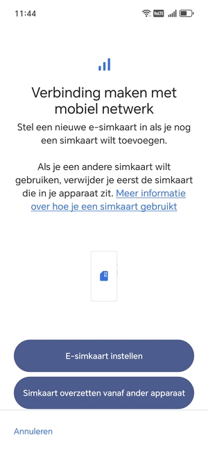 Selecteer E-simkaart instellen