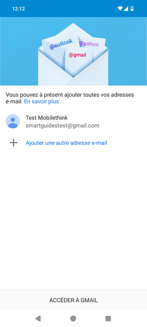 Sélectionnez ACCÉDER À GMAIL