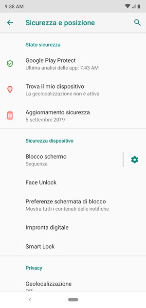 Il tuo telefono è ora protetto dal blocco schermo