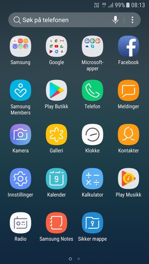 Velg Innstillinger