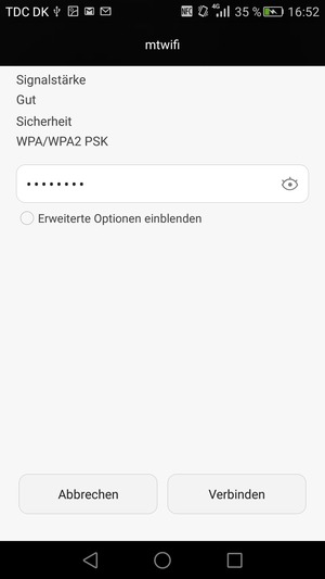 Geben Sie das WLAN-Passwort ein und wählen Sie Verbinden