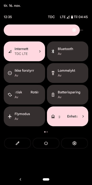 Juster lysstyrken til ønsket nivå