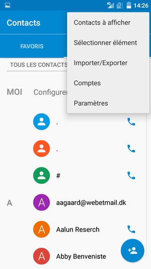 Sélectionnez Importer/exporter