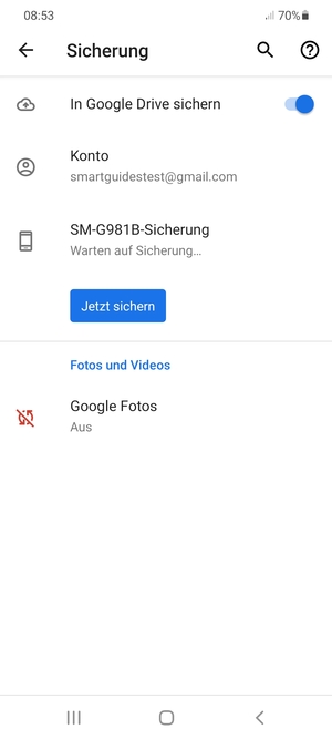 Wählen Sie Konto