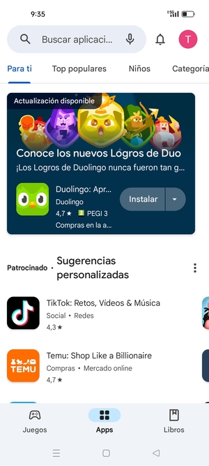 Seleccione la barra de Búsqueda