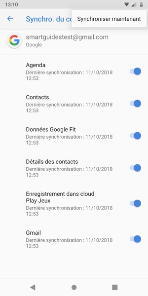 Sélectionnez Synchroniser maintenant
