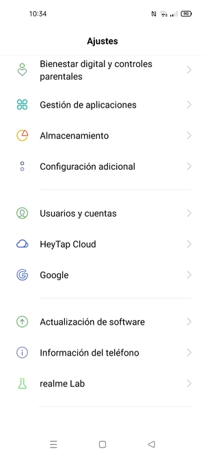 Desplácese y seleccione Actualización de software
