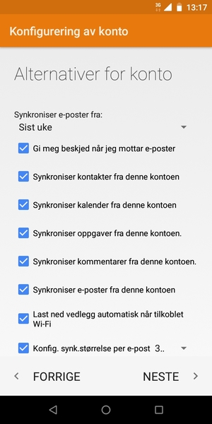 Velg NESTE